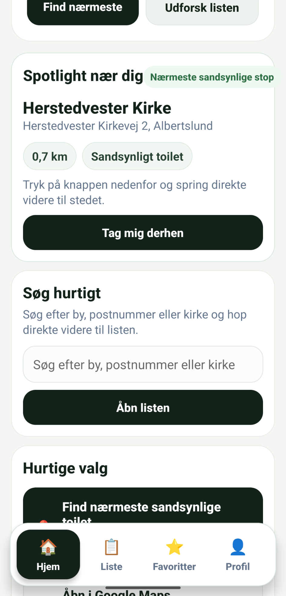 Tissetårnet app viser kirker og toiletstatus nær dig
